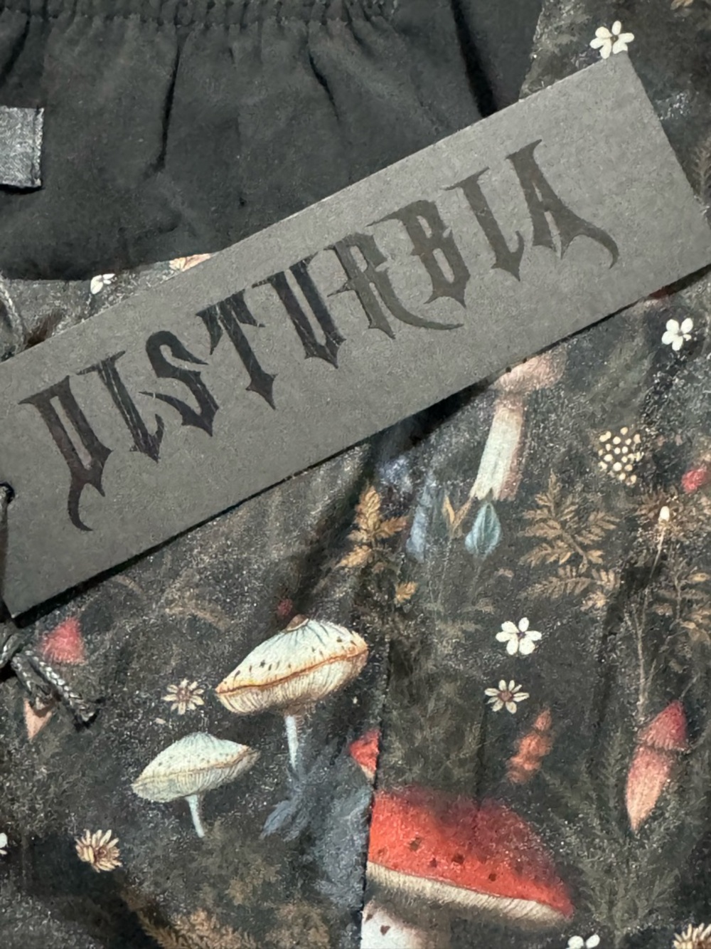 Disturbia Amanita Size 8 Organza Puffball Mini Dress Mushroom Print - Picture 6 of 12